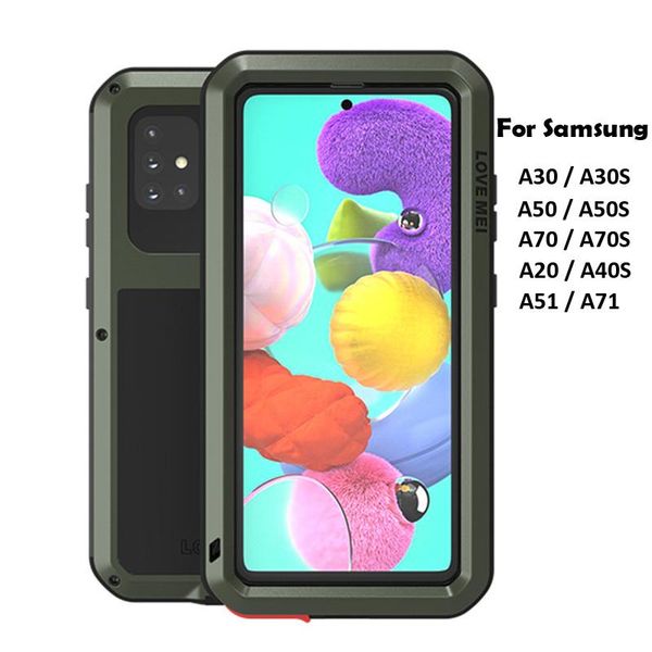 

cell phone pouches for samsung galaxy a30 a20 a50 a70 lovemei powerful metal armor dirt proof water cases a51 a71 a21 a41 a42 coque