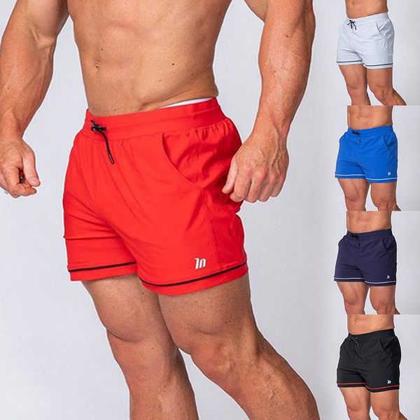 

summer sports and fitness mid-waist men's basketball game training running casual loose beach pants shorts, Black;blue