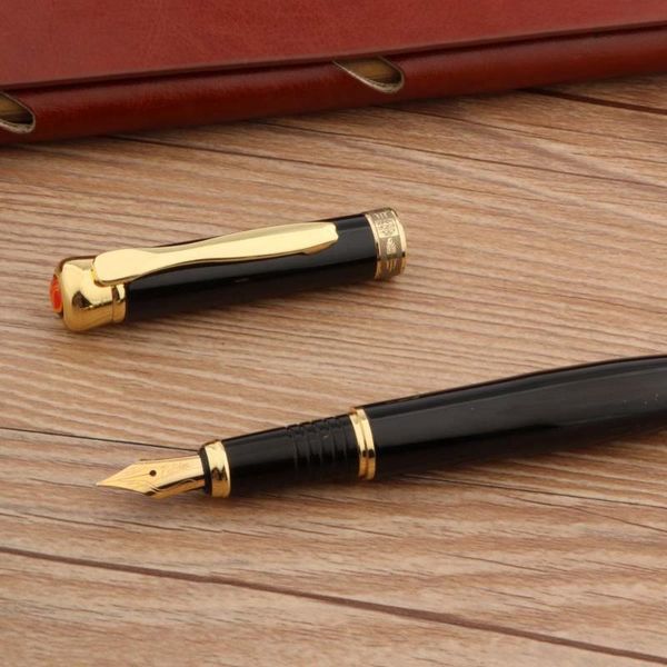 

fountain pens brand pimio 303 pen metal black golden stationery office school supplies ink