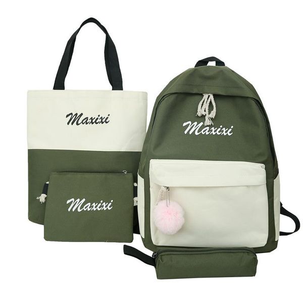 

backpack large capacity multifunction 4pcs/set female male lapbackpacks teenager student school bag women travel mochila