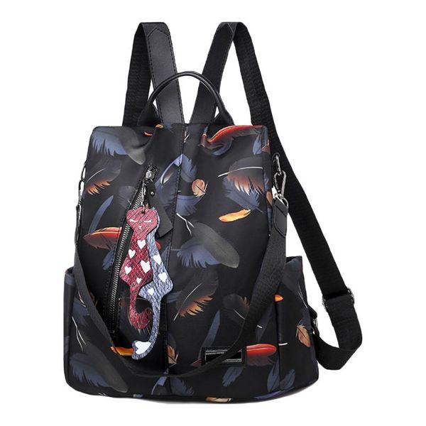 

outdoor bags 2021 anti-thief women backpack fashion printing pu leather school bag shoulder for youth schoolbag