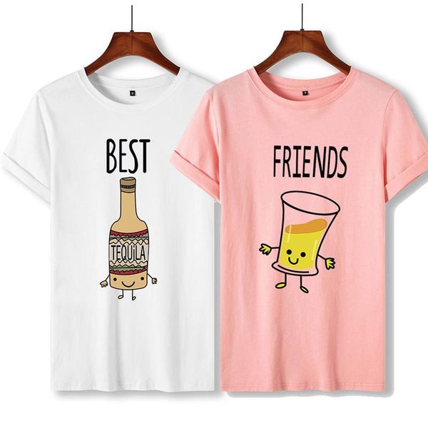 

women's t-shirt plus size s-5xl 100%cotton tshirt friend bottle print women o neck short sleeve tees summer t shirt pink, White
