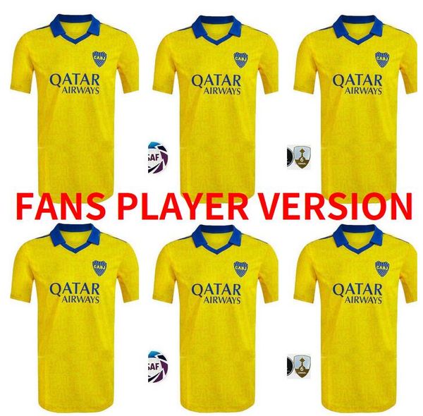 

fans player version 22 23 boca juniors bombonera soccer jerseys 2022 2023 carlitos maradona tevez de rossi villa salvio medina varela pavÃ³n, Black