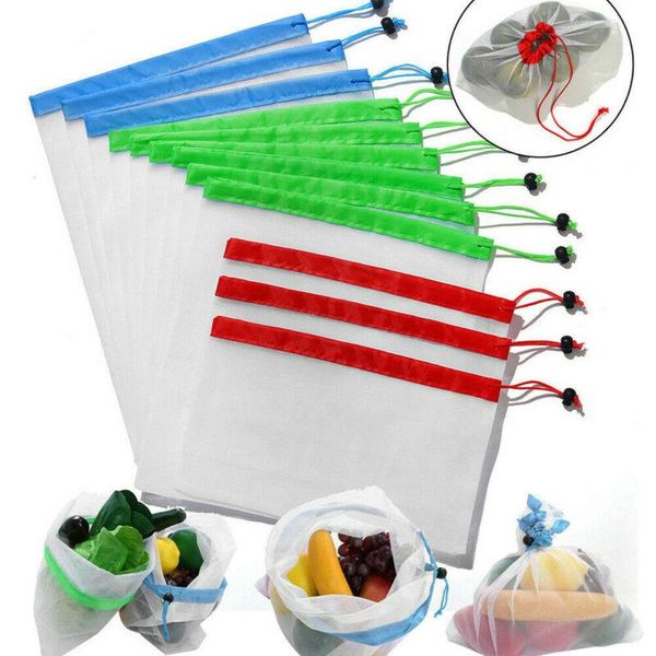 

shopping bags reusable er drawstring bag storage produce zipper mesh