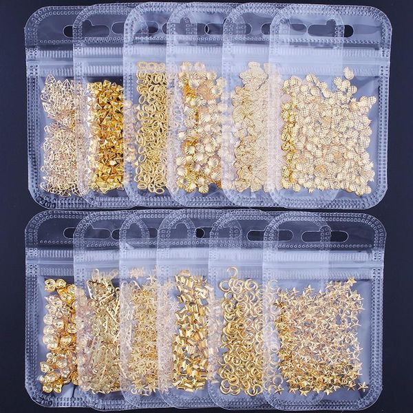 

nail art decorations mkhg 200x gold rivet studs star/moon/ shell square /triangle 94 types 3d metal tip metallic stickers decor, Silver;gold