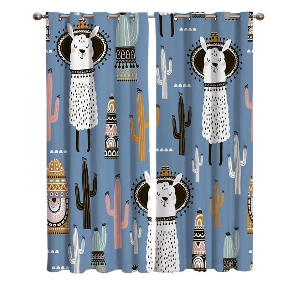

curtain & drapes nordic cactus alpaca window treatments curtains valance lights living room bathroom decor kids treatment ideas