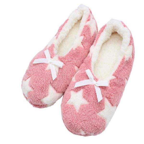 

winter home women fluffy slipper fuzzy houw indoor shoes floor slippers, Black