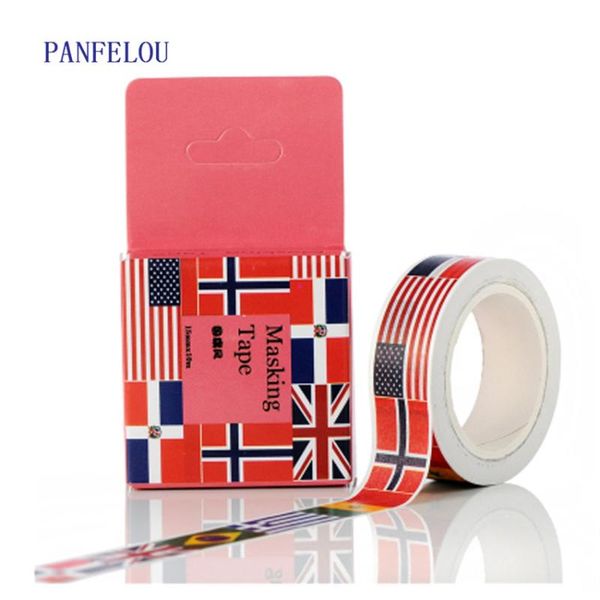 

1.5cmx10m the national flag cartoon stickers border masking adhesive paper washi tape diy scrapbooking hand account gift wrap