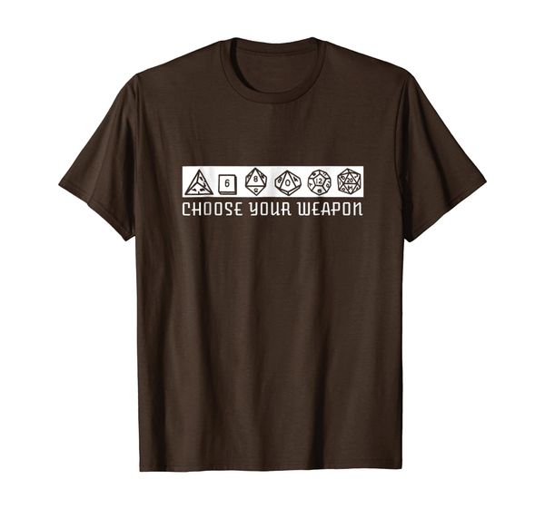 

choose your weapon t-shirt dice dungeon dnd rpg game tee, White;black