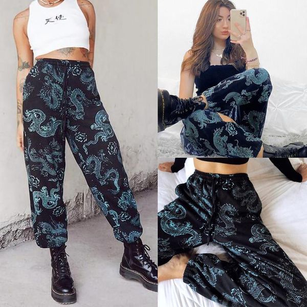 

jogging femme sport 2021 winter fashion streetear cool women sports printed pants pantalones chandals mujer pantaloni tuta donna women', Black;white