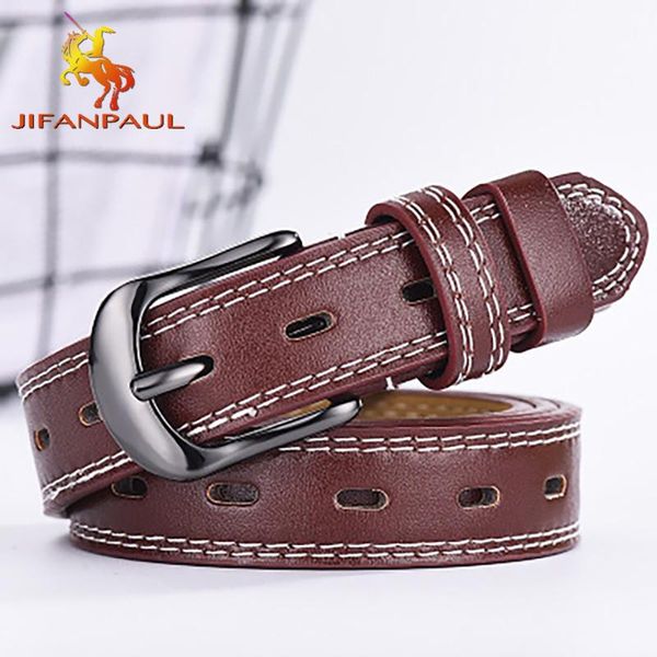 

belts 2021 two-line men's and women's belt young students hollow out all-match thin pants korean denim dress pin buckle, Black;brown