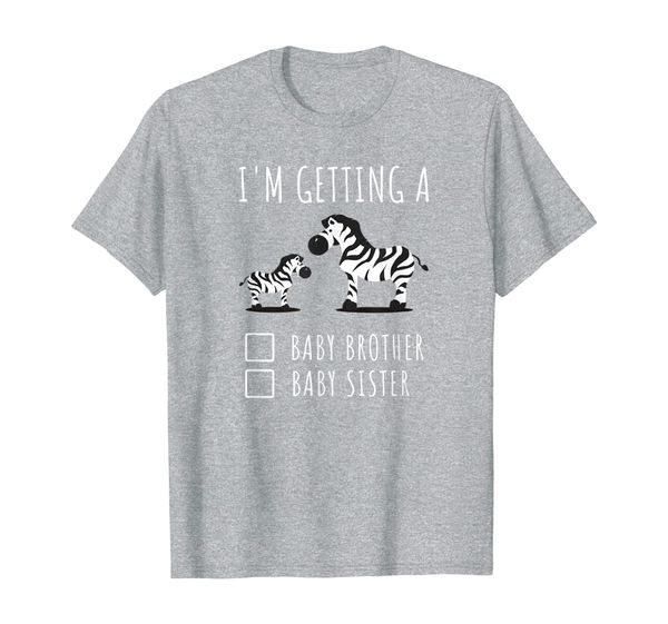 

zebras i'm getting a baby brother | baby sister t-shirt, White;black