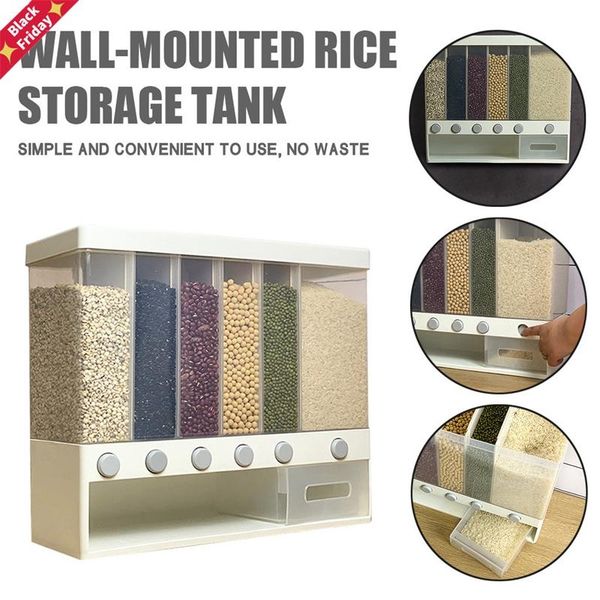 

storage tank kitchen easy press container cereal dispenser wall mounted for candy rice 38x32.4x12.6cm quality pp bottles & jars