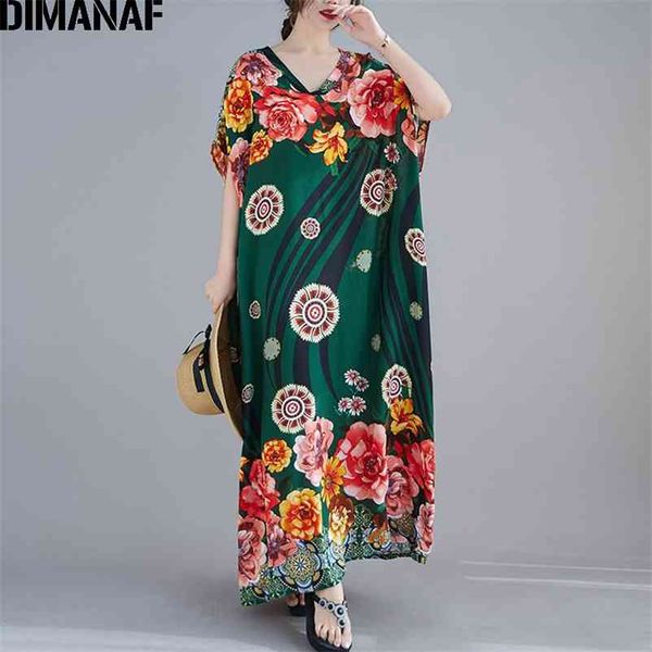

plus size women summer dress sundrerss beach style long flowers print elegant lady vestidos loose oversized 210531, Black;gray