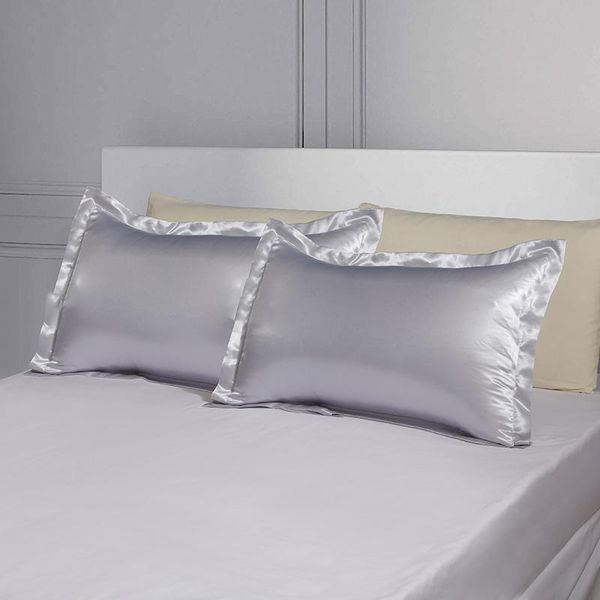 

pillow case emulation mulberry silk solid color luxury satin soft smooth sofa cushion cover for home bedding pillowcases