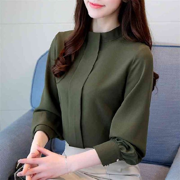 

plus size chiffon blouse womens and blouses long sleeve ol blouse women shirts blusa feminina shirt female a397 210401, White