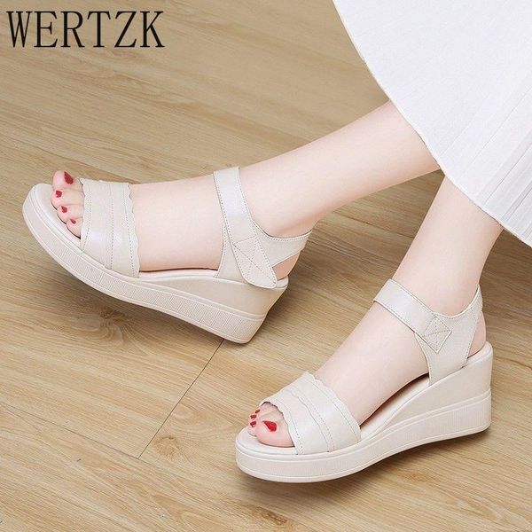 

sandals wedge platform shoes woman soft leather women summer white high heels black sandal
