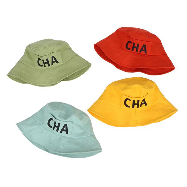 

hat ins women's fisherman's letter version versatile candy color large brimmed basin hat, Yellow