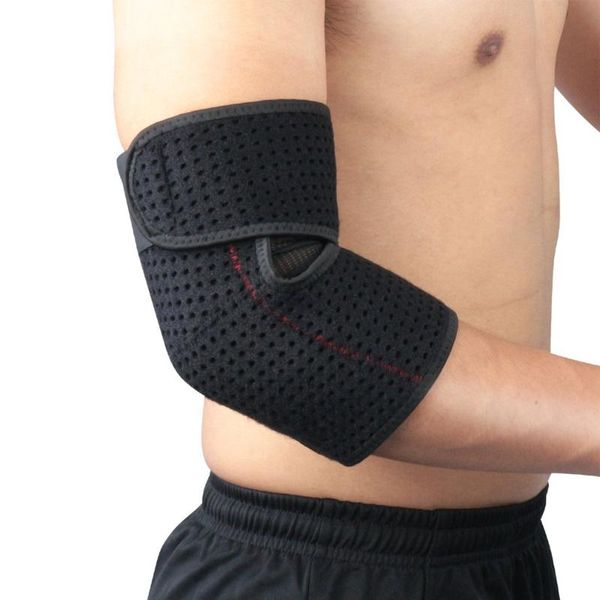 

elbow & knee pads 1pcs sports bandage breathable basketball volleyball gym adjustable safety arm sleeve, Black;gray