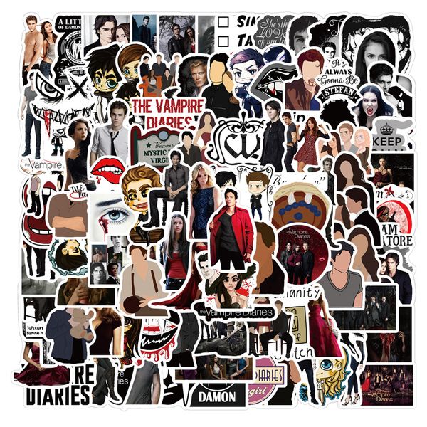 Vampire Guitar Stickers 100 pcs American Drama Star Decalques Decalques Graffiti para Notebook Racing Skate Jogos de Bagagem Capacete Carro Motocicleta Decoração Presente