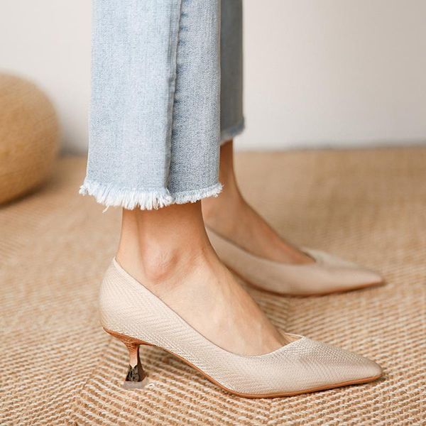 

dress shoes women pumps pointed toe stilettos high heels ladies wedding solid color women's slip-on, Black