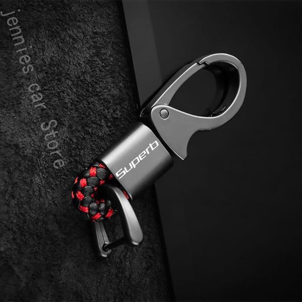

keychains for skoda superb 2 3 3t 2010 car trinket accessories key keyring metal leather ring keychain, Silver