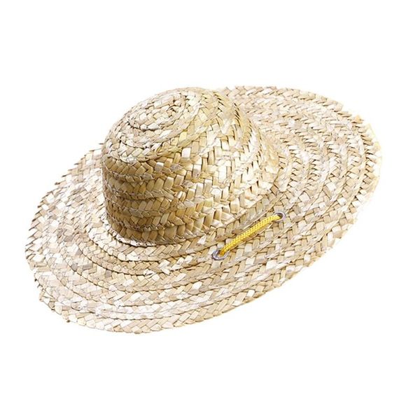 

modern fashion single-tone pet supplies woven straw hat costume for cat sun small dogs and cats to act cute costumes