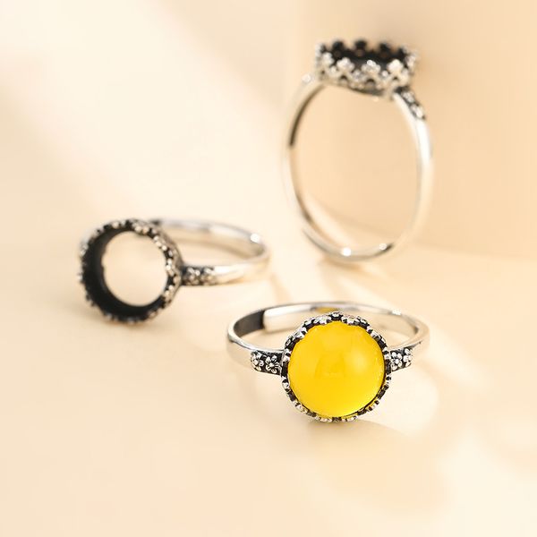 

adjustable semi mount ring setting for 10x10mm round stone solid 925 sterling silver women jewelry braid bridesmaid gifts, Slivery;crystal