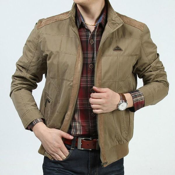

men's jackets brand spring autumn casual jacket men military cotton mens coats big size 4xl jaqueta masculina chaqueta hombre, Black;brown