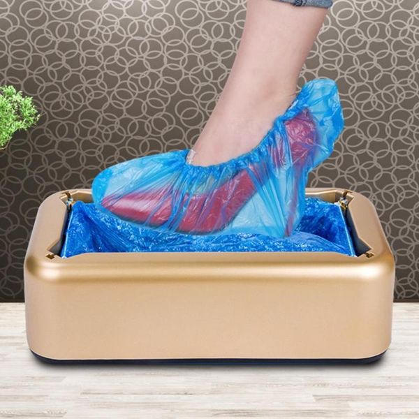 

automatic shoes cover machine household disposable one-time film device for home office shoe dispenser gold color gloves