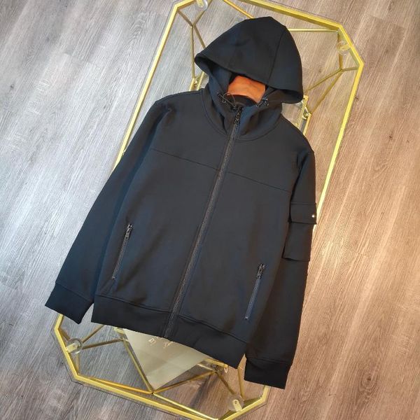 

men's hoodies & sweatshirts 2021 fall and winter hooded sweatshirt cotton cardigan jacket pocket decoration fashionable, Black