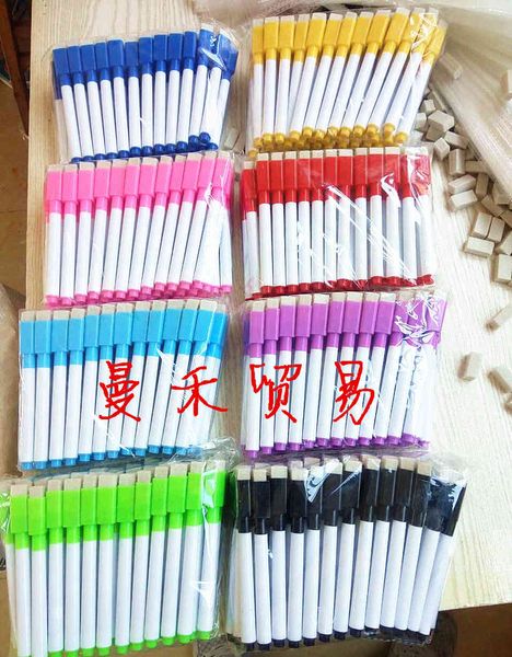 

color multi core whiteboard pen magnetic water based environmental friendly small brush with, Black;red
