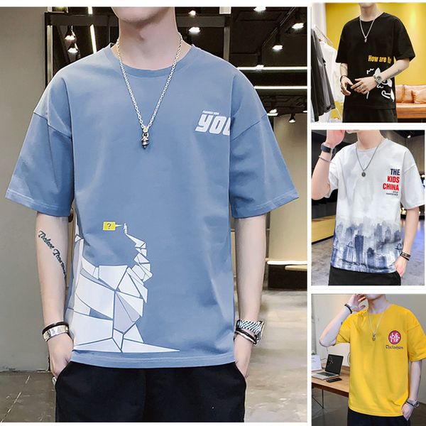 

summer short t-shirt 2021 half sleeve t-shirt men's fashion, Black