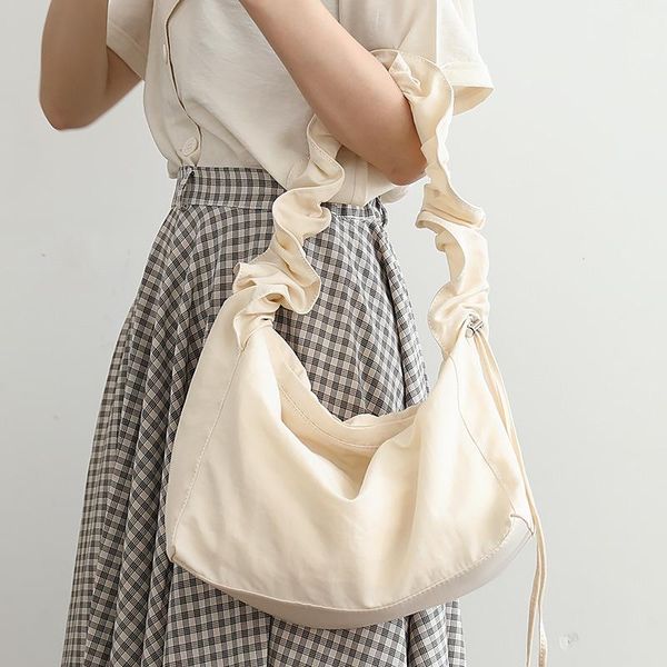 

evening bags badenroo drawstring nylon women handbag casual literary lady shoulder messenger bag ruffled tassel female crossbody