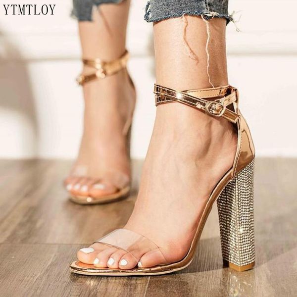 

high heels ladies comfortable women's shoes buckle sandals zapatos transparentes de mujer sandalias femenin dress, Black