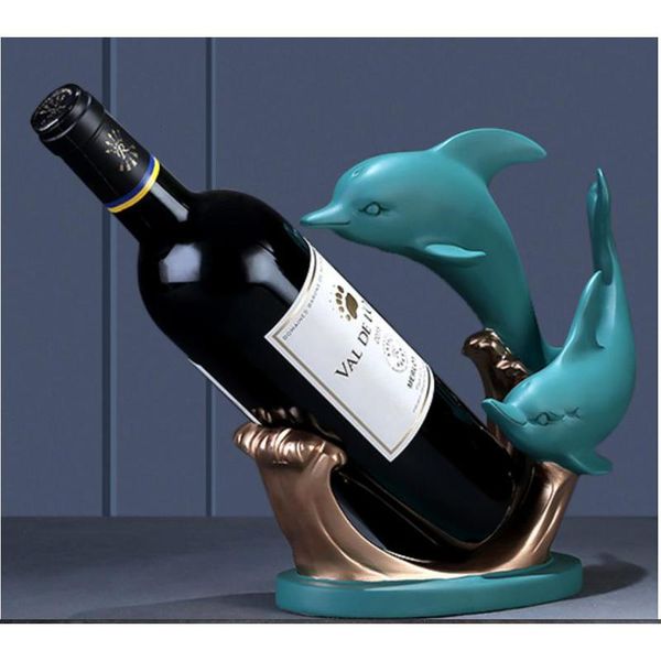 

dolphin wine rack decoration furnishings home cabinet display prop creative modern holder housewarming gift tableracks