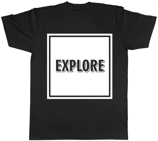 

Explore Mens Womens Ladies T-Shirt Tee, White;black