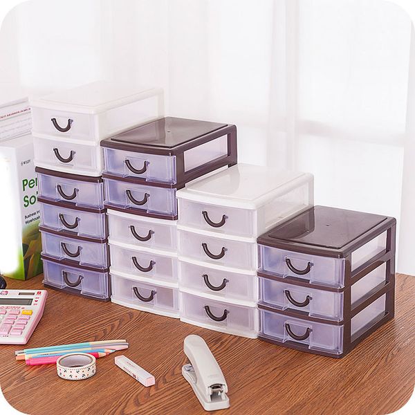 

durable plastic transparent storage box office desks cosmetic drawer sorting jewelry organizer home tool