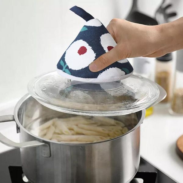 

mats & pads triangular mittens cloth heat insulation pot grip heat-resistant cotton for kitchen iron cover hand tool
