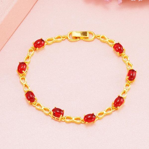 

beaded, strands 18k yllow gold bralecet for women ruby fine gemstone jewelry, Black