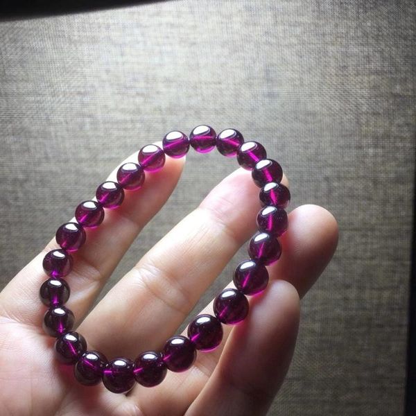 

charm bracelets natural purple tooth black garnet bracelet old brazilian mineral size: 7.8mm weight: 24.2g feminine stone beauty and, Golden;silver