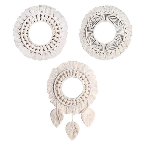 

mirrors wall mirror boho decor macrame fringe for apartment baby nursery