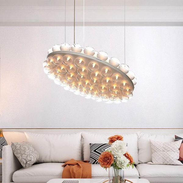 

post-modern creative model room living chandelier project sales department sand table custom glass bubble pendant lamps