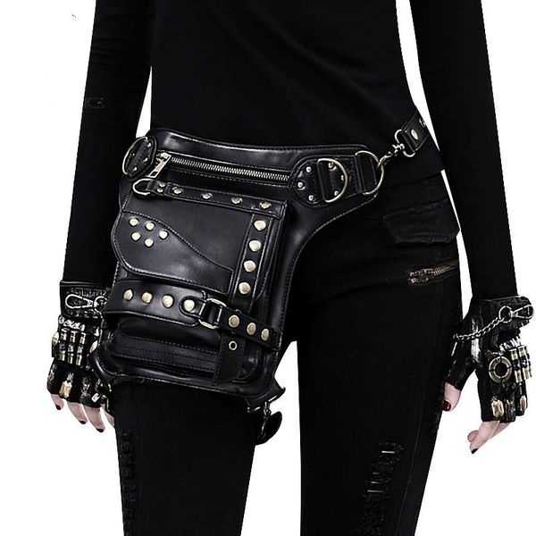 

steampunk women's bag vintage shoulder messenger female waist packs men bags
