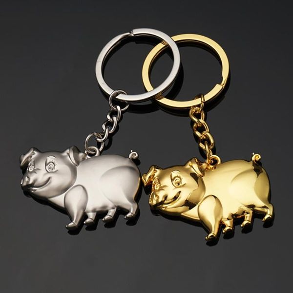 

keychains zodiac piglet key ring gift pendant metal gold pig silver f626