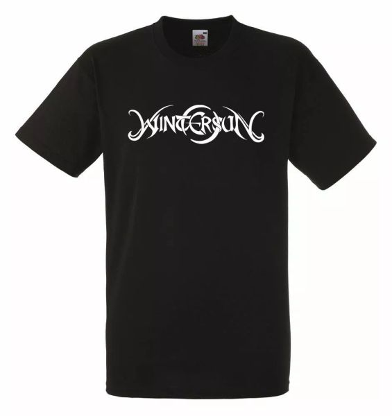 

wintersun logo black mens t-shirt men rock band tee shirt, White;black