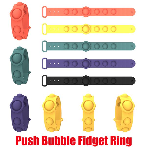 

push bubble fidget bracelets toys sensory ring decompression keychain puzzle press finger bubble stress bracelet wristband