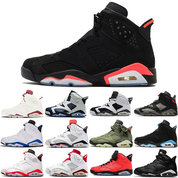 

wholesale original 6s basketball shoes 6 men mens alternate angry bull black cat carmine dmp hare infrared marron olympic oreo unc white inf, White;red