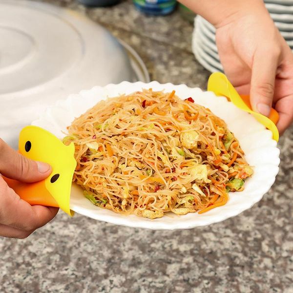 

mats & pads 2pcs duck tip cooking pinch grip silicone heat insulation finger protector pot holder for kitchen baking