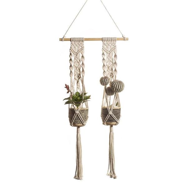 

decorative objects & figurines dreamcatcher bohemian tapestry handwoven plant hanger handmade cotton rope wall hangings for home balcony dec